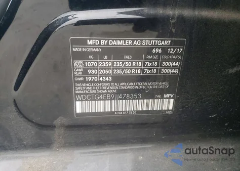 2018 Mercedes-Benz Gla 250 z USA, uszkodzony, nr VIN WDCTG4EB9JJ478353